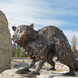 Lake Tahoe roundabout art bronze sculpture by Incline Village Visitors Center